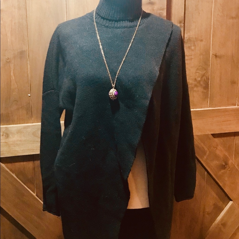 Turtleneck wrap sweater